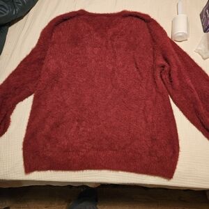 Ava & Viv Women's V-Neck Sweater in Rich Red